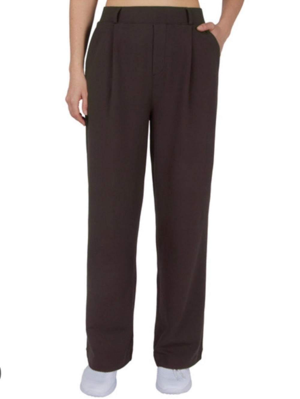 Reflex Pull On Pleated Trouser Pants Brown Size Small